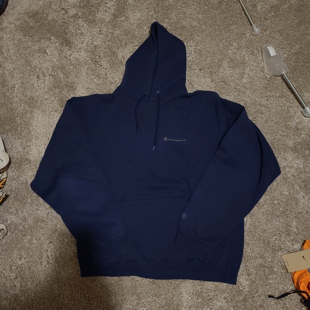 Y2K Champion Navy Blue Sweatshirt Hoodie